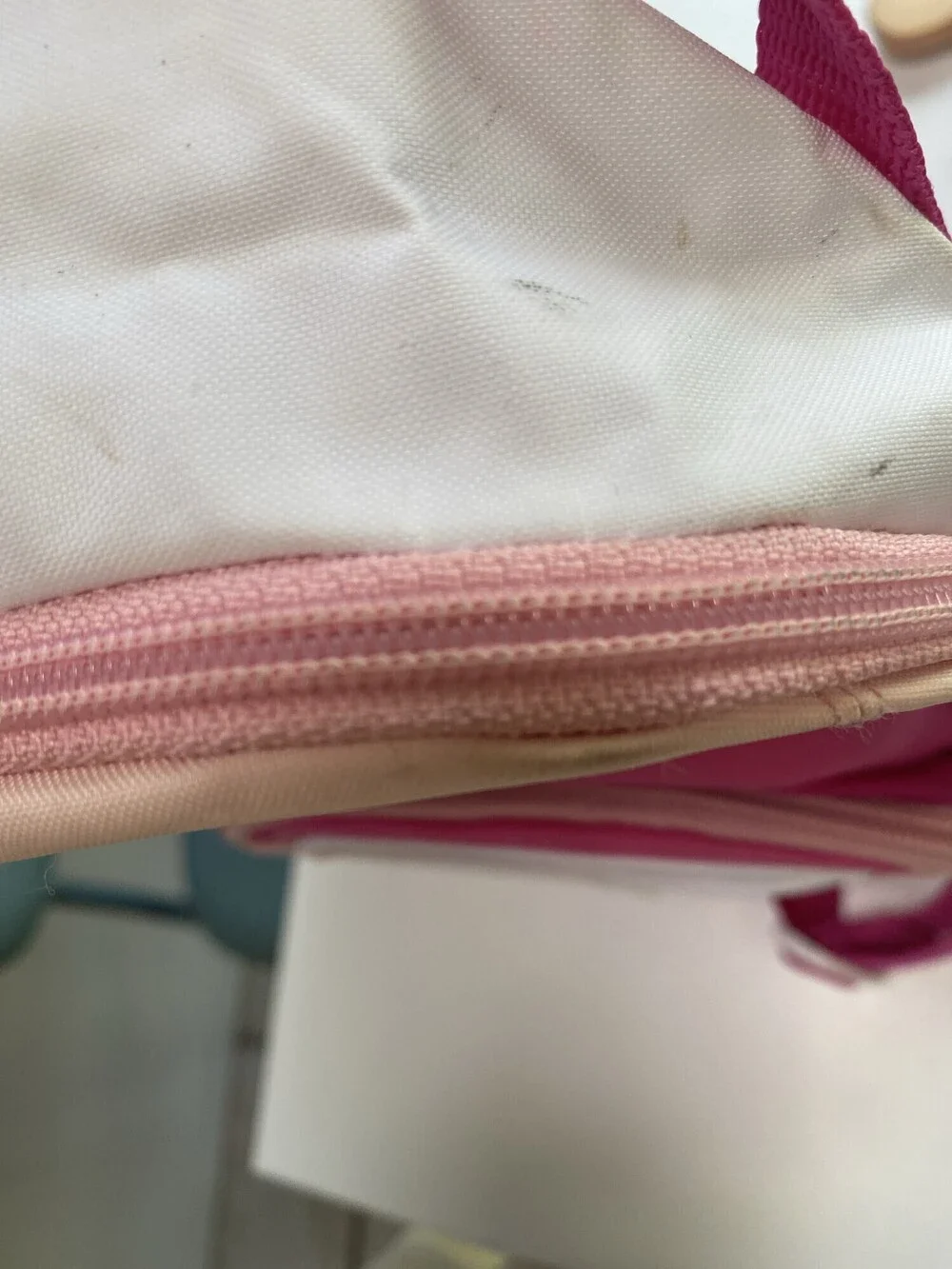 Adidas Pink Mini Backpack White Bungee Front Zip